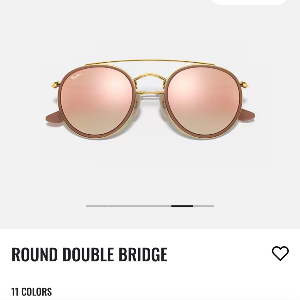 Ray-Ban Round Double Bridge Sunglasses - Pink and Gold